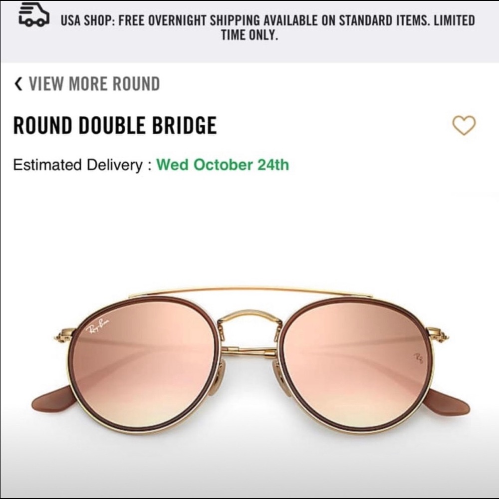 Rose Gold Round Double Bridge Ray Bans